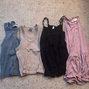 Stylish Women's Tops Set - Blue, Beige, Black, Pink